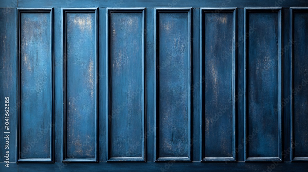 Poster deep navy blue panelled wall background with wide horizontal panels and subtle gloss perfect for cre