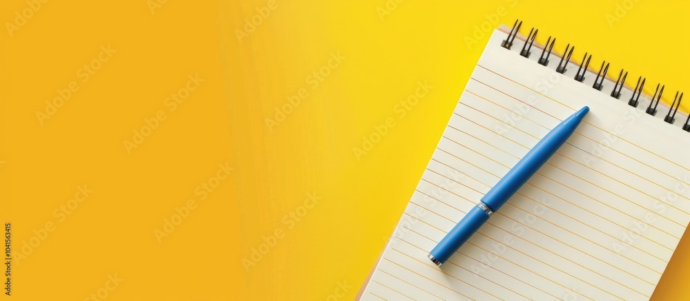 Poster notepad for writing on a yellow background