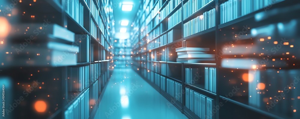 Leinwandbilder Digital document management system showcasing virtual files, sleek and modern design, 3D rendering, efficient organizational structure, techfocused visuals