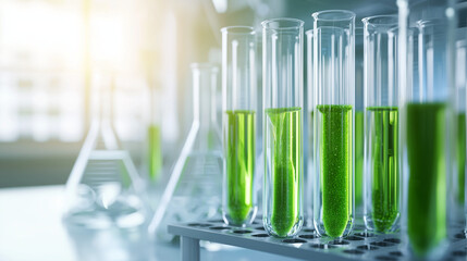 Photobioreactor for Algae Biofuel Research in Laboratory Scene