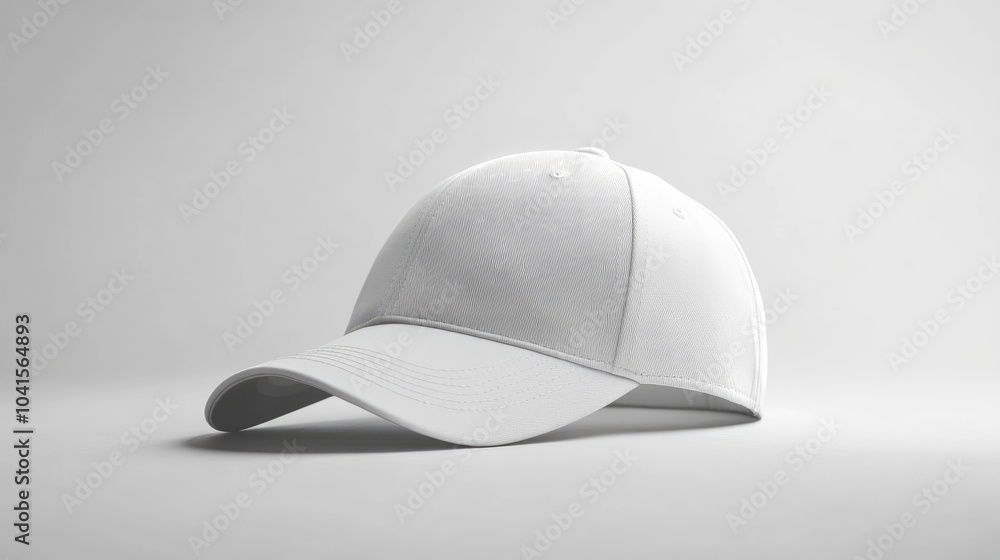 Aufkleber white baseball cap mockup displayed on a plain white background for versatile design presentation