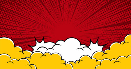 Cartoon comic cloud smoke retro illustration