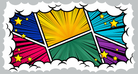Fototapeta premium Comic background designs with various colors