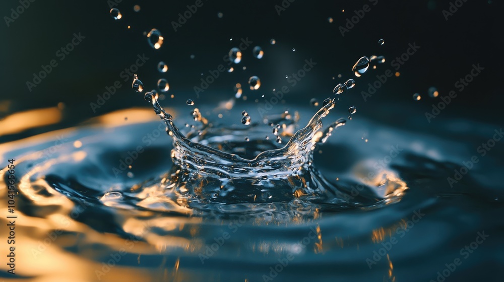 Aufkleber Macro shot of a water drop creating a splash