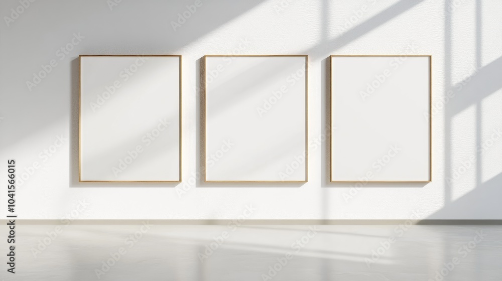 Poster Three blank mock up information boards in a white space ideal for showcasing text or images