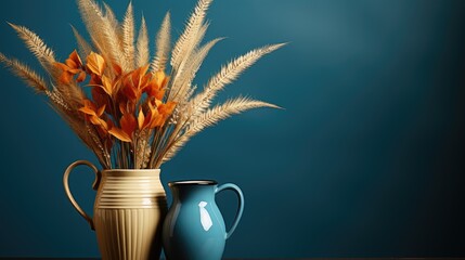 still life with wheat ears HD 8K wallpaper Stock Photographic Image