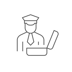 Baggage inspection line outline icon