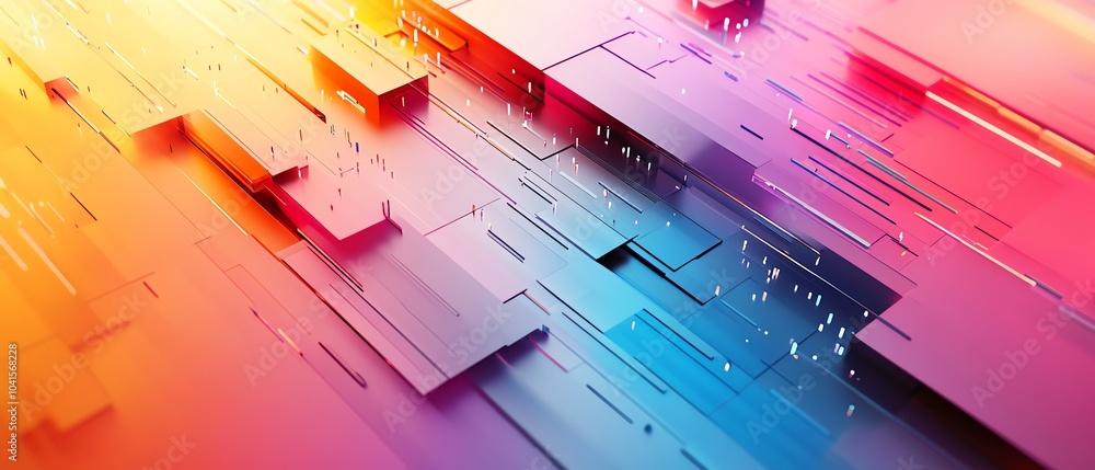 Poster 3d rendering of an abstract data analytics concept on a light backdrop, modern design, sleek and vib