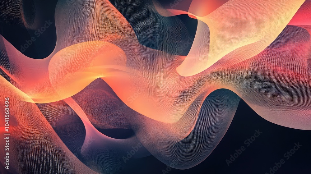 Poster Modern Tech-Inspired Abstract Visual with Gradient Waves