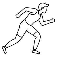 Track and Field Athlete Line Art Illustration.