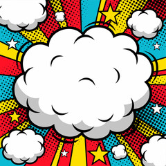 A high detail vector mock-up of a typical comic book page with various speech bubbles