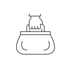 Hand luggage line outline icon