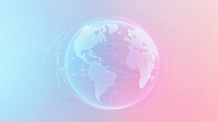An outline of a globe highlights the concept of international travel, showcasing the connection between different regions around the world. Generative AI
