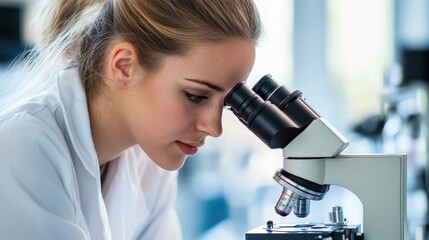 Scientist Using a Microscope