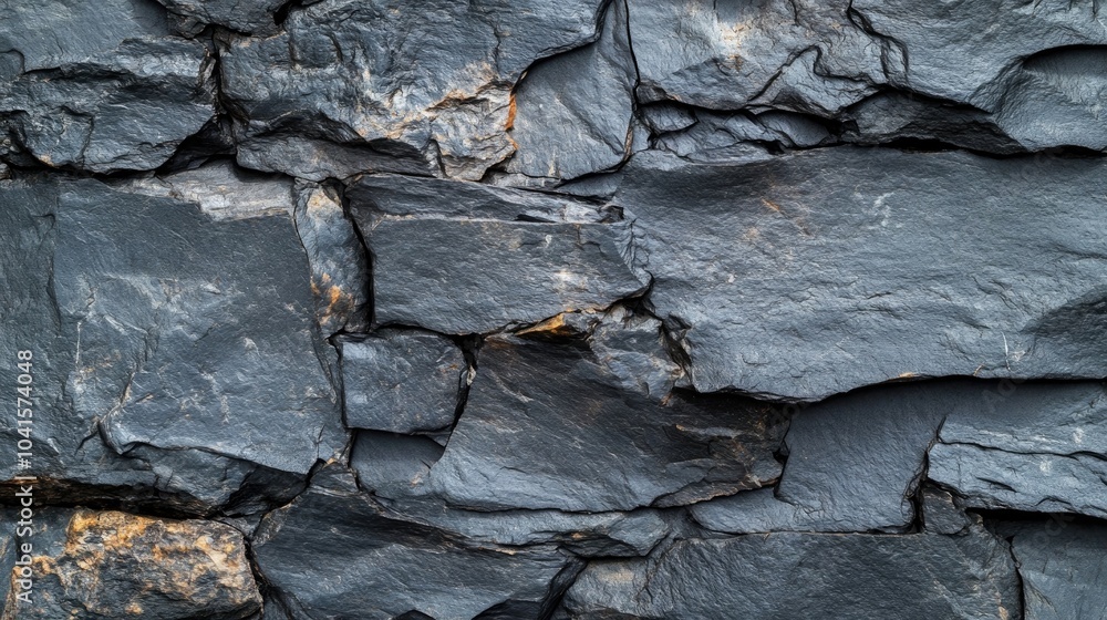 Poster dark gray anthracite stone texture on a wall or terrace slab resembling slate or concrete suitable f