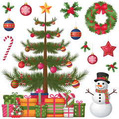 Christmas themed isolated on transparent background for illustration and t-shirt printing