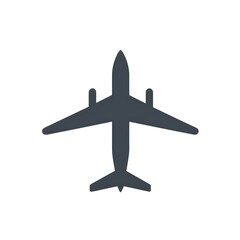 Minimalistic Airplane Icon Symbol of Travel and Adventure on White Background