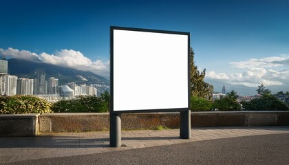 Fototapeta premium Empty square white billboard