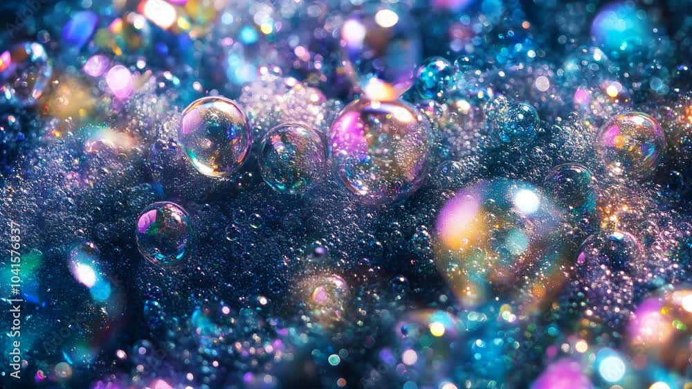 Poster this captivating video showcases a top view of vibrant soap foam bubbles, creating an intriguing abs