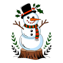 Christmas themed isolated on transparent background for illustration and t-shirt printing