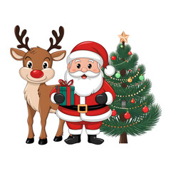 Christmas themed isolated on transparent background for illustration and t-shirt printing