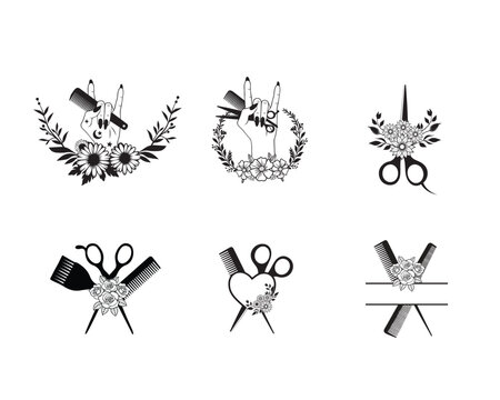 Hair Hustler Clippers Clipart Design - Hair hustler Vector illustration in black and white