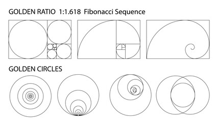 Golden ratio 1:1.618. Harmony proportions vector template. Editable stroke. Ratio used in design for well balanced proportion.