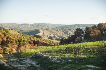 Obraz premium view of the mountains of island Sicily