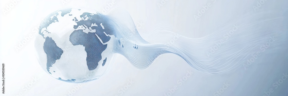Poster the globe showcases a stylized view of continents, representing the concept of international travel 
