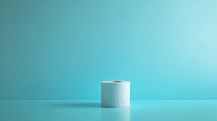 Toilet paper roll on a pale blue background, toilet paper, soft and clean
