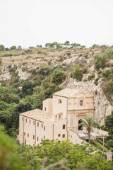 view of the church in mountains