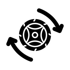 Tire Rotation glyph icon