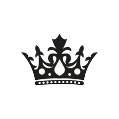 crown icon isolated on white background, Royal king crown queen princess tiara diadem prince crowns silhouette logo vector illustration