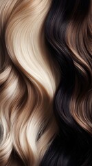 Fototapeta premium Blonde Brown and Black Hair Texture Background