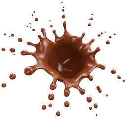 chocolate splash isolated on a white background. 3d render