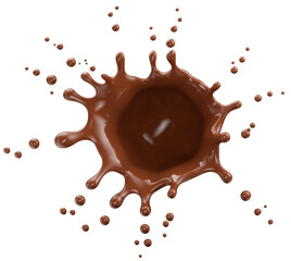chocolate splash isolated on a white background. 3d render