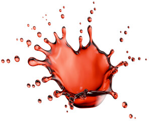 red wine splash isolated on a white background. 3d render
