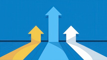 Colorful Arrows Pointing Upward Symbolizing Growth and Progress
