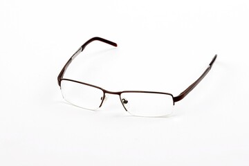 glasses on white background