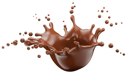 chocolate splash isolated on a white background. 3d render