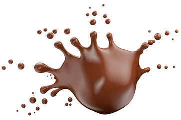 chocolate splash isolated on a white background. 3d render