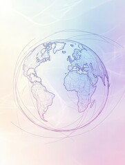 The outline of a globe illustrates the concept of worldwide travel and interconnectedness across various nations and regions. Generative AI