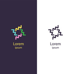 Abstract zigzag pattern logo forming a circular shape, representing creativity, movement, and dynamic flow. Suitable for modern and innovative brands.