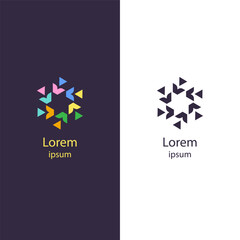 Abstract triangle logo forming a dynamic circular shape. Ideal for modern brands focused on innovation, technology, or creative industries.