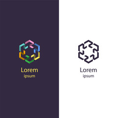 A modern, geometric logo featuring interlocking shapes that subtly form the letter "P," representing unity and creativity.