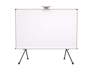 a white board with a light on it