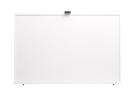 a white board with a black clip