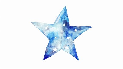 a blue star on a white background