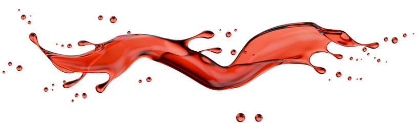 red wine splash isolated on a white background. 3d render