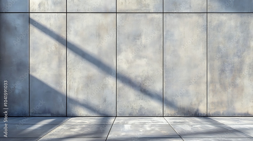 Poster light grey smooth panelled wall background with subtle shadow lines between the panels providing a n